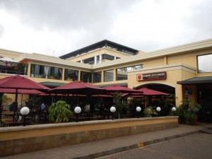 Our sanctuary of free wifi - Nairobi Java House at Junction. 