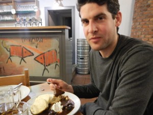 Aaron eating goulash