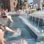 Feet in fountain