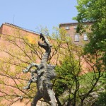 The famous Krakow dragon beneath the castle, breathes fire every 2 mins