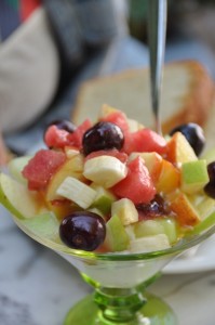 My everyday breakfast: fruit, Greek yogurt, honey